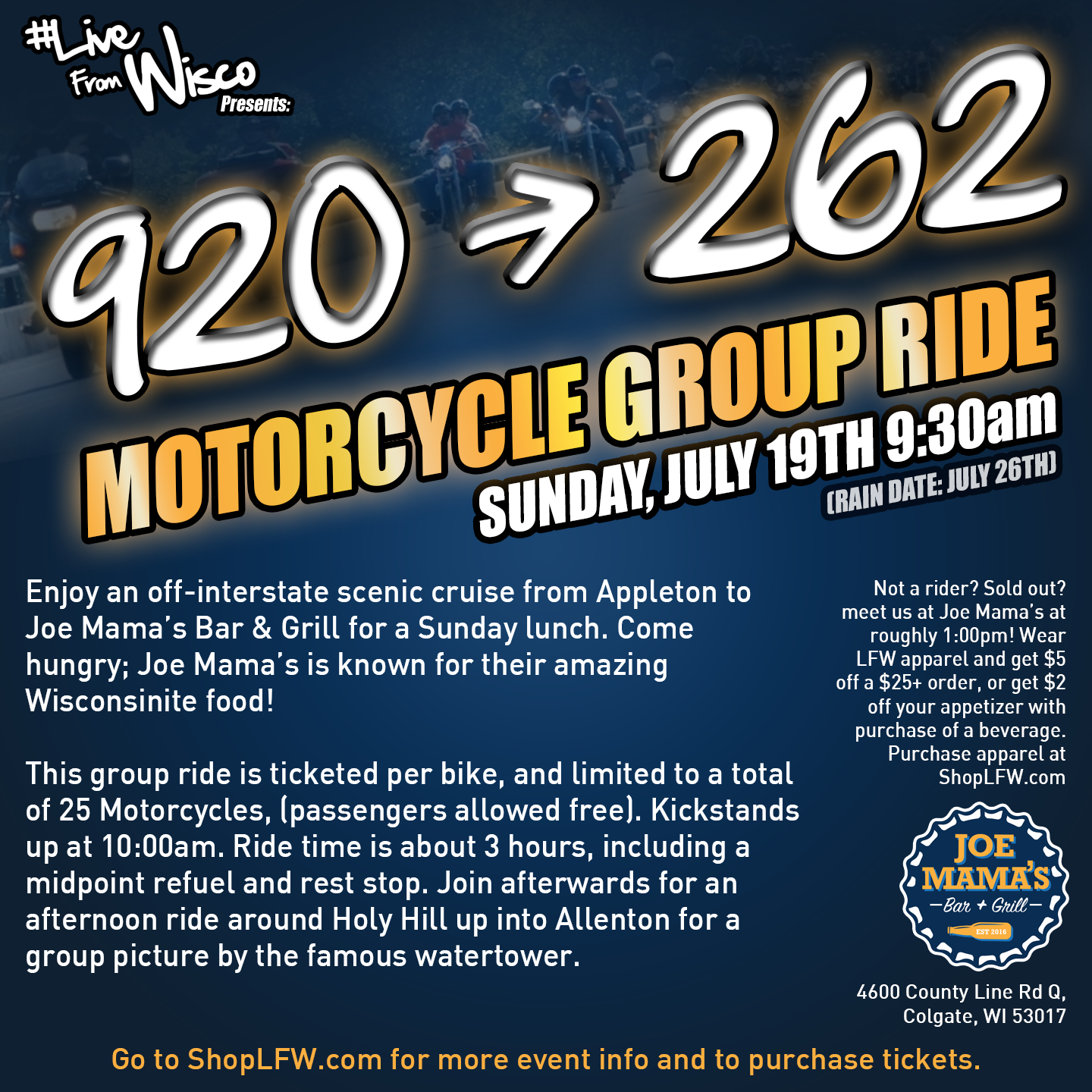 920 to 262 Motorcycle Group Ride