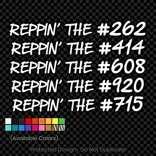 Area Code Reppin' Decal