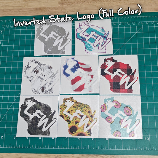 Full Color Inverted State Logo Decal