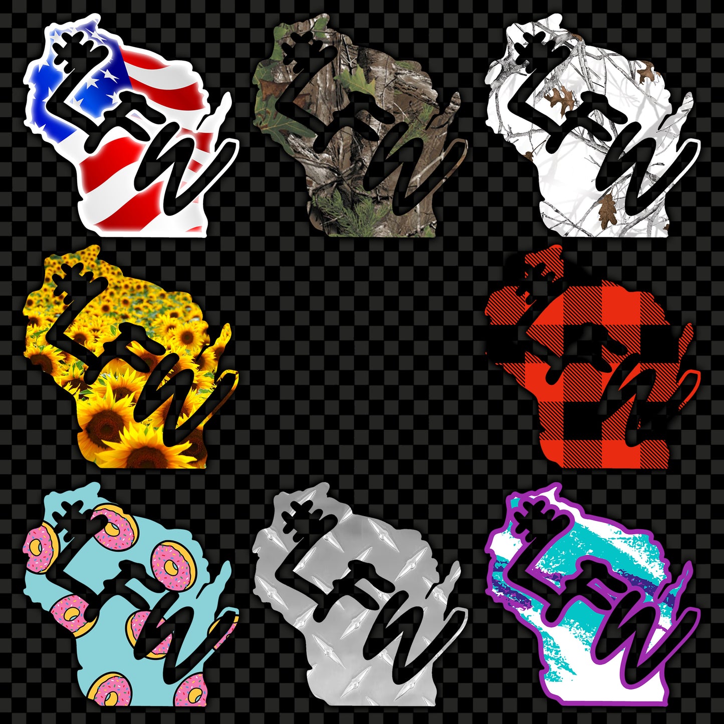 Full Color Inverted State Logo Decal