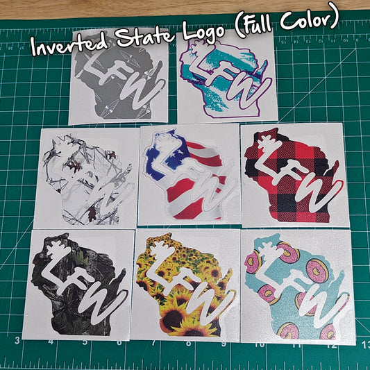Full Color Inverted State Logo Decal
